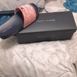 Pink Tommy Hilfiger Slides brand new